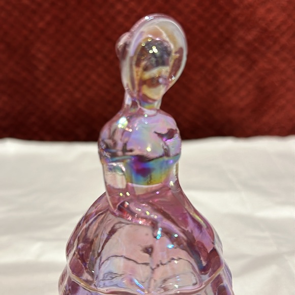 Summit Art Glass Melanie Southern Belle Lady Pink Carnival Iridescent Figurine - Picture 3 of 14
